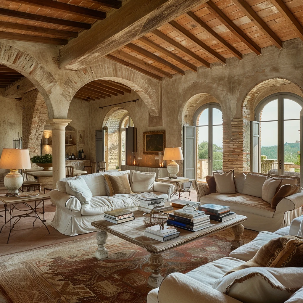 Tuscan Villa Architecture on the interior