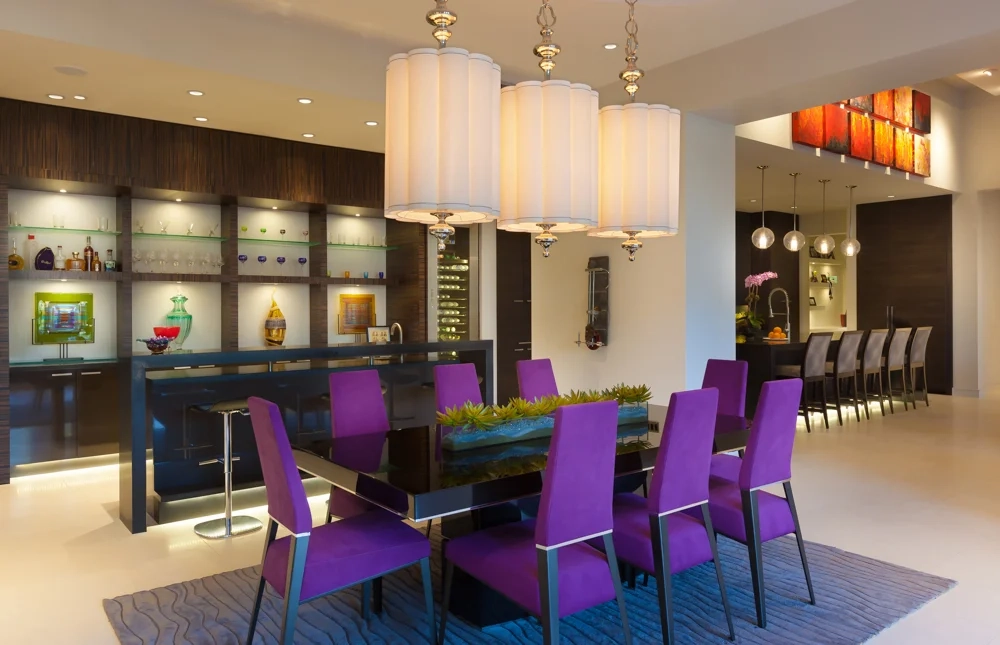 Luxury Interior Design room with purple chair