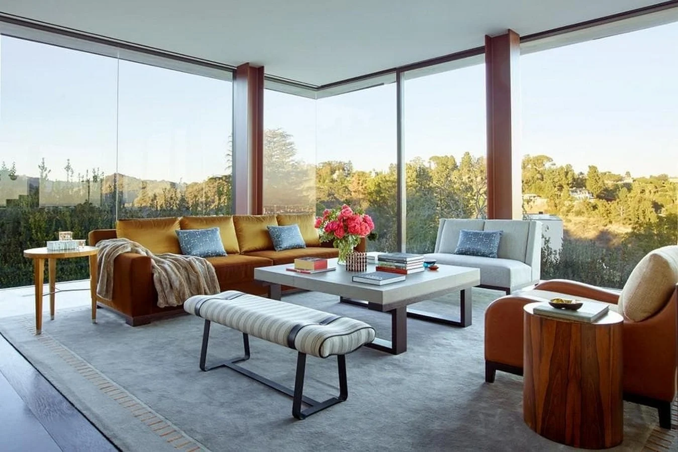 Colourful interior design in living room
