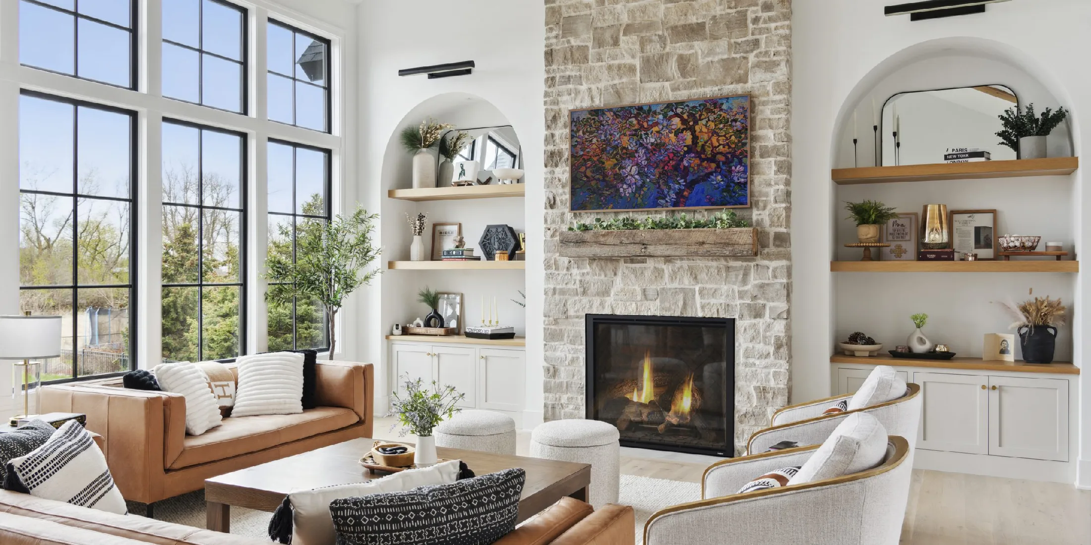 An upscale contemporary indoor layout perfectly illustrating the prestige of Handmade Design Traditions.