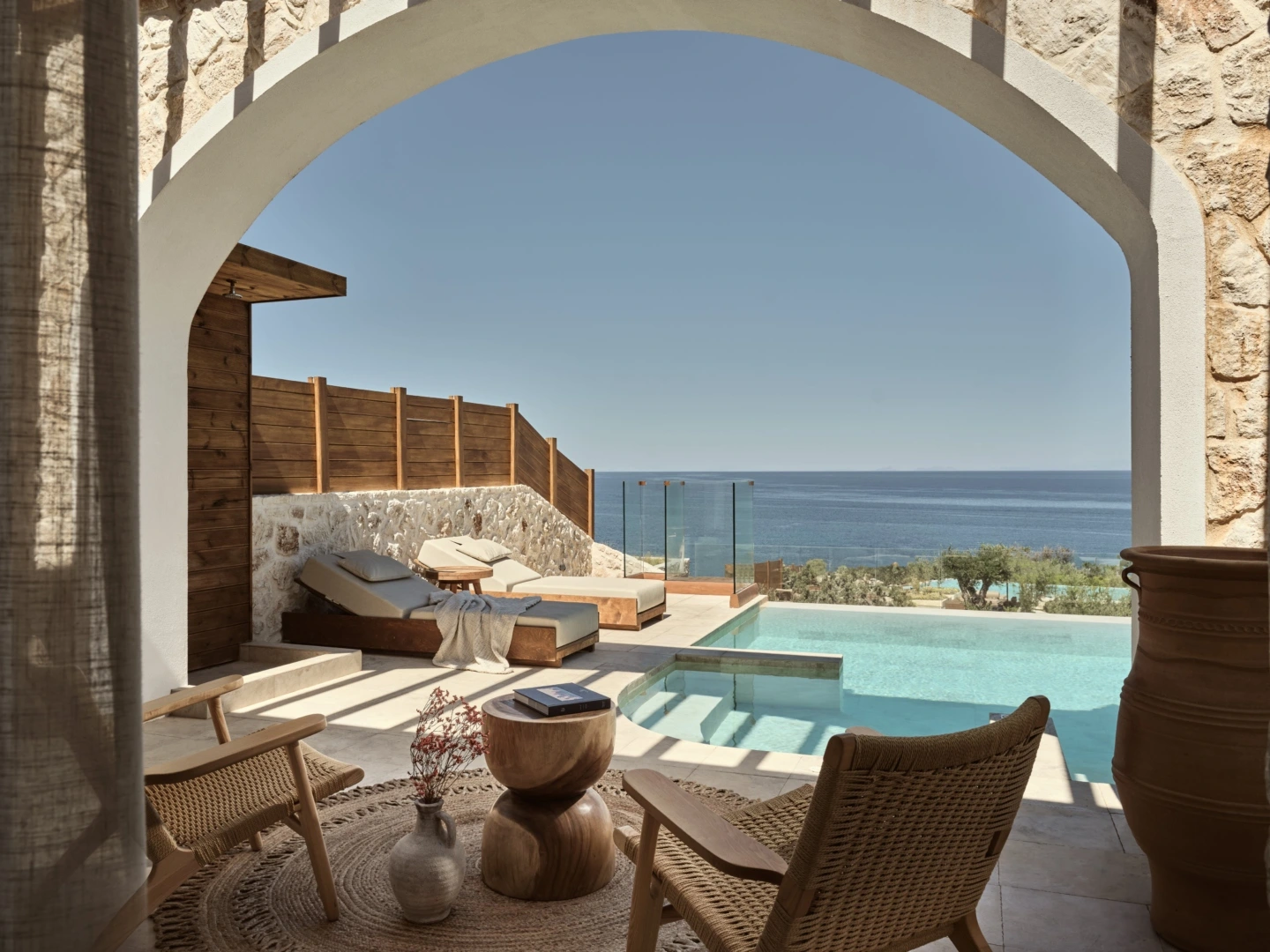 An upscale contemporary outdoor space perfectly illustrating the sustainable Future of Design.